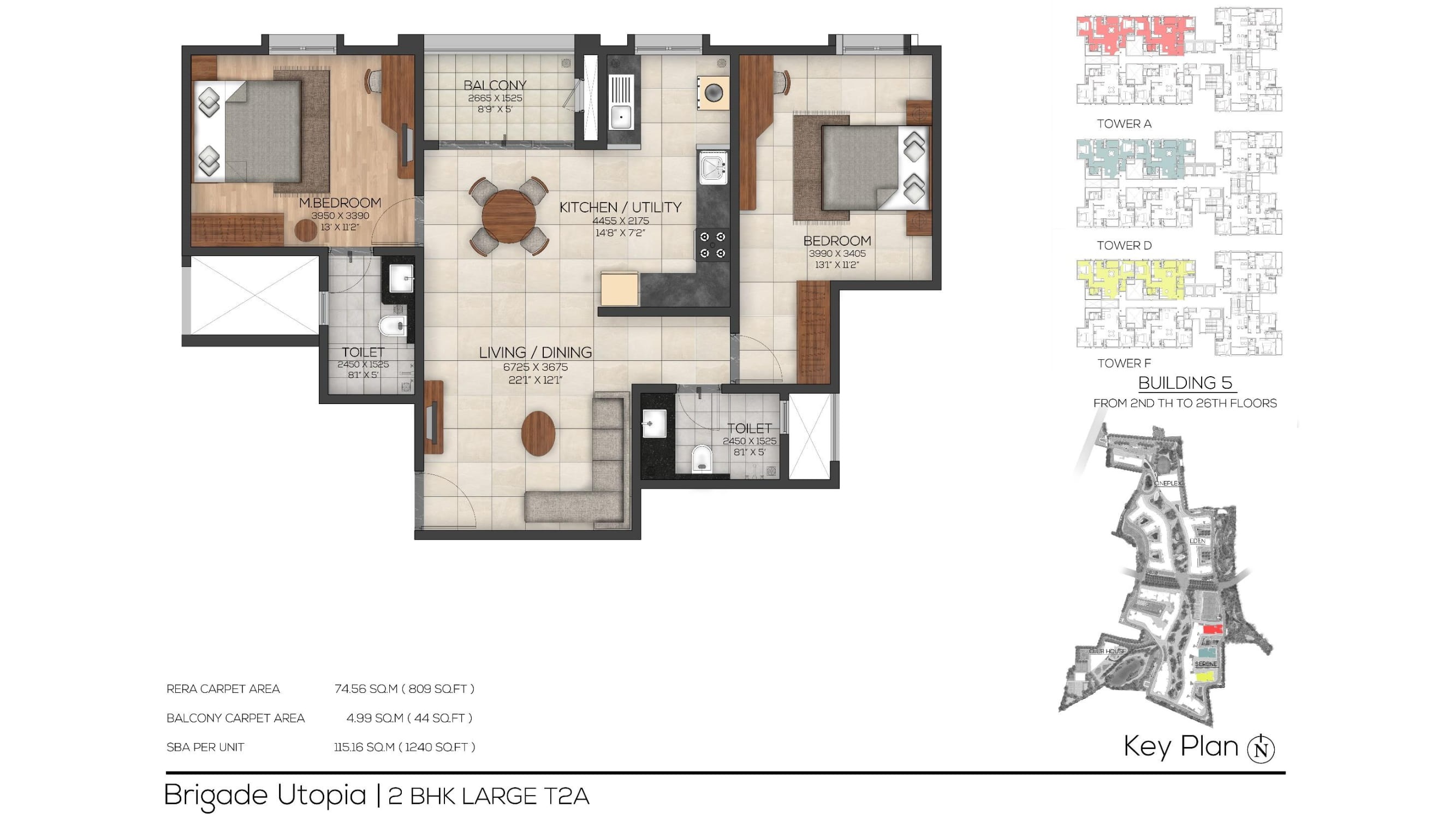 2 BHK Large T2 A Floor Plan